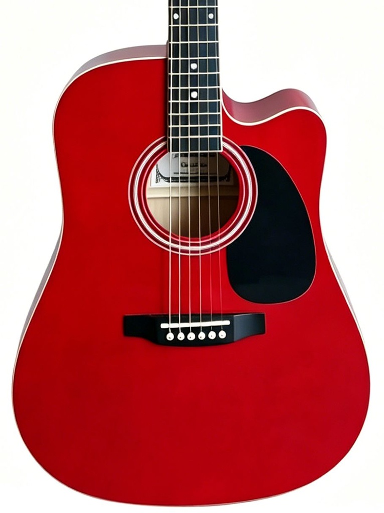 Memphis FG02941CRD Cutaway Guitarra Acústica Roja 1