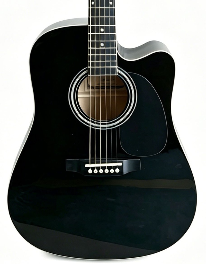 Memphis FG02941CBK Cutaway Guitarra Acústica Negra 1