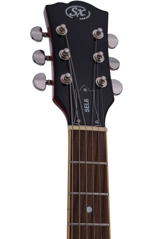 SX SEL6TRD Semicaja Transparent Red Guitarra Eléctrica 3