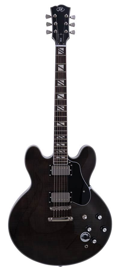 SX SEL6CTBK Archtop Transparent Black Guitarra Eléctrica 2