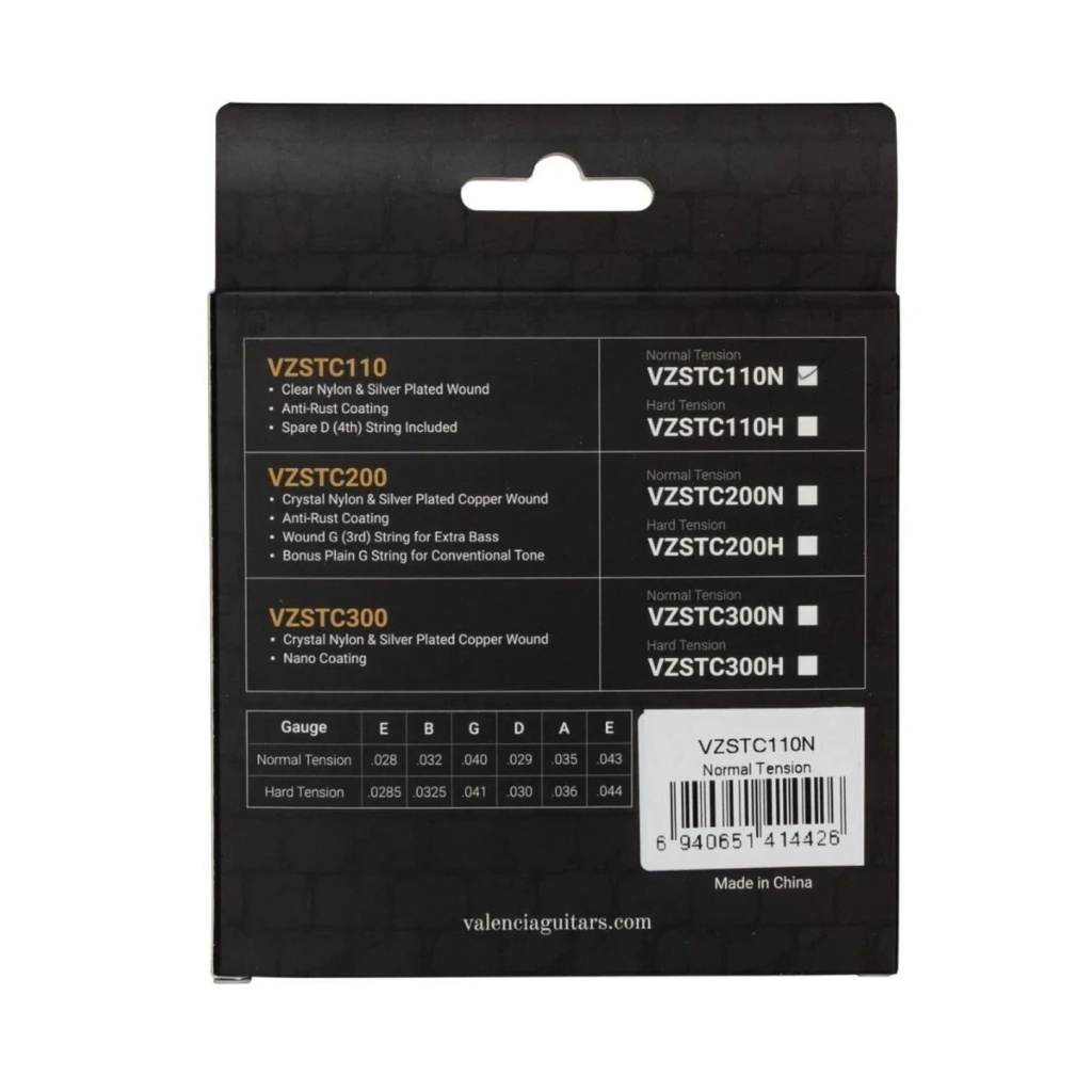 Valencia VZSTC110N Normal Tension Cuerdas Guitarra Clásica 1