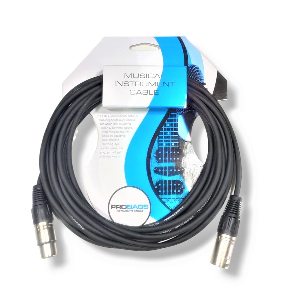 PROBAGS LE403-6 CABLE XLR/F-XLR/M 6 Mtr