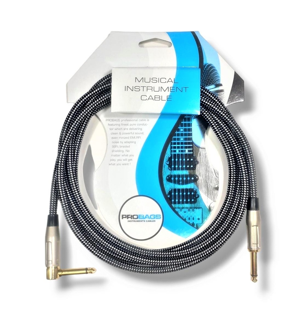 PROBAGS FAL-3-BK&WH CABLE JACK-JACK ACODADO 3 Mtr COLOR
