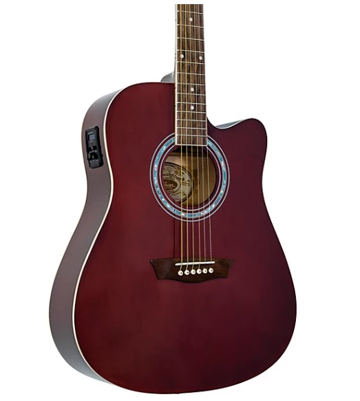 Washburn WA90CETWR Wine Red Dreadnought Guitarra Acústica