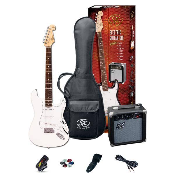 SX SE1 Pack Guitarra electrica strato White