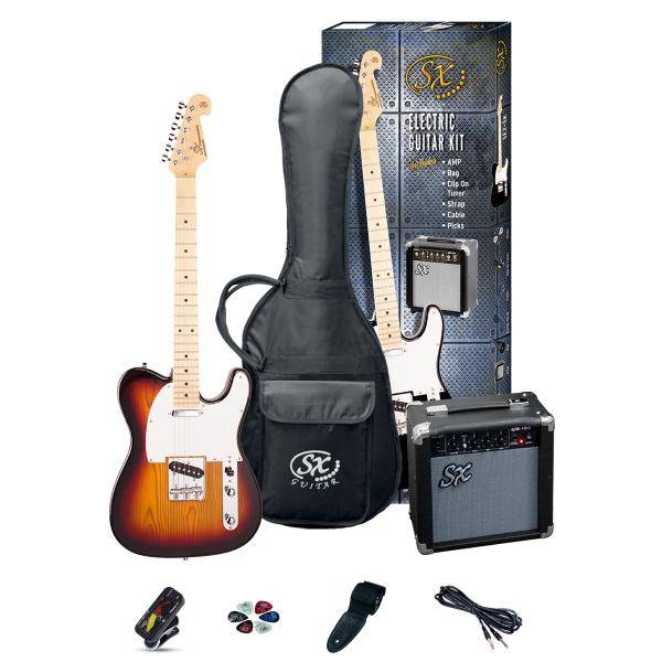 SX SE2 Pack Guitarra electrica tele 3 Tone Sunburst