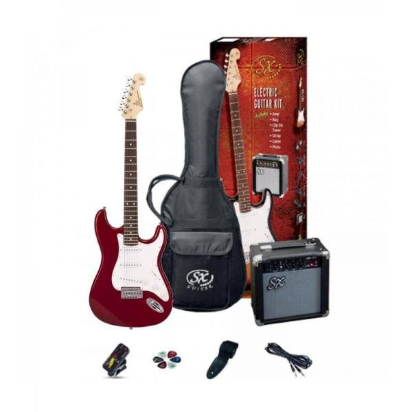 SX SE1 Pack Guitarra electrica strato Apple Red