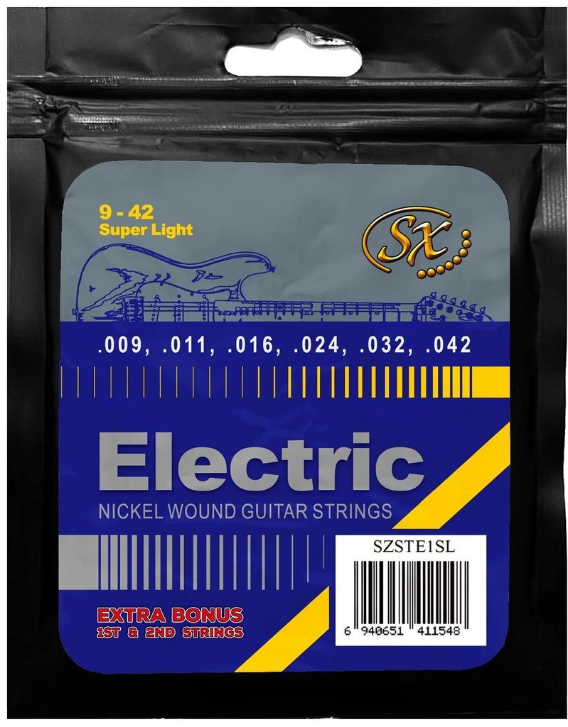 SX SZSTE1SL Super Light 9-42 Cuerdas Guitarra Eléctrica