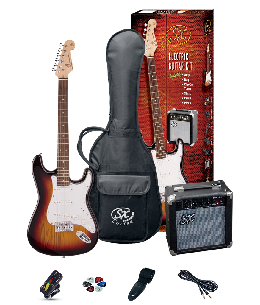 SX SE1 Pack Guitarra Eléctrica 3/4 3T Sunburst