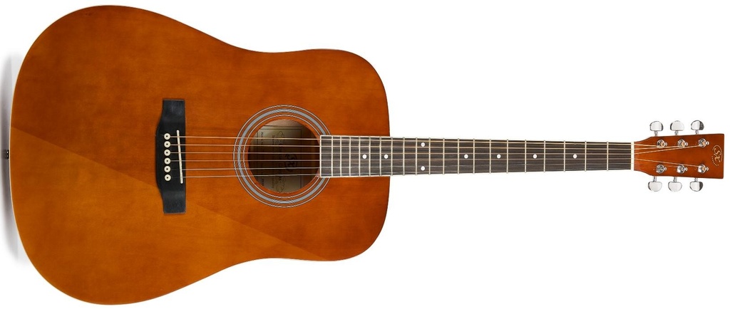 SX SD104 Guitarra Acústica Marrón Acabado Brillo