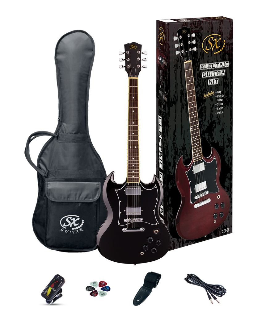 SX SE4 Pack Guitarra Eléctrica Black