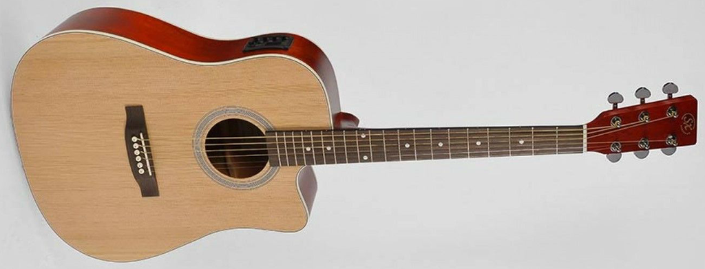 SX SD204CETRD Guitarra Electroacústica Trans Red