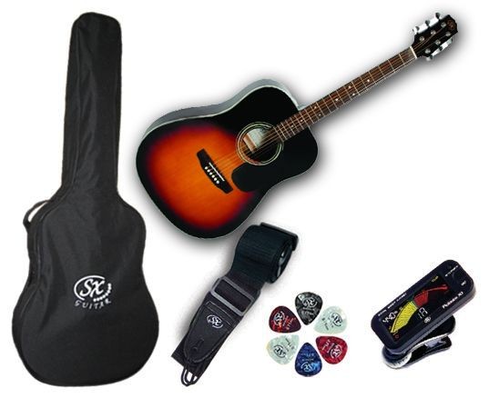 SX SA1 SK VS Guitarra Acústica 3 Tone Sunburst