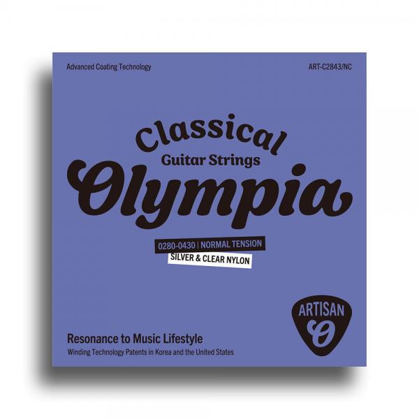 Olympia Artisan Classical Guitar Coated Strings, Silver&Fluorocarbon, Hard Tension