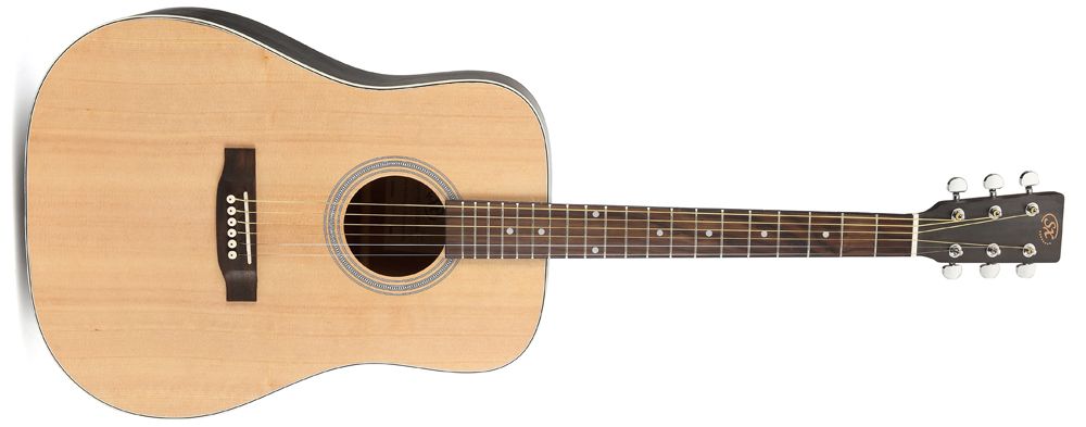 SX SD204TBK Guitarra acustica Trans Black