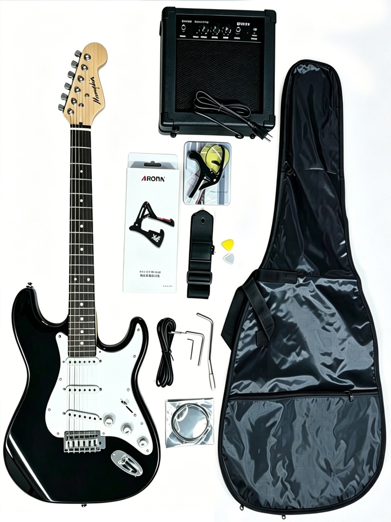 Memphis YSKG01BK Stratocaster Negra Pack Guitarra Eléctrica